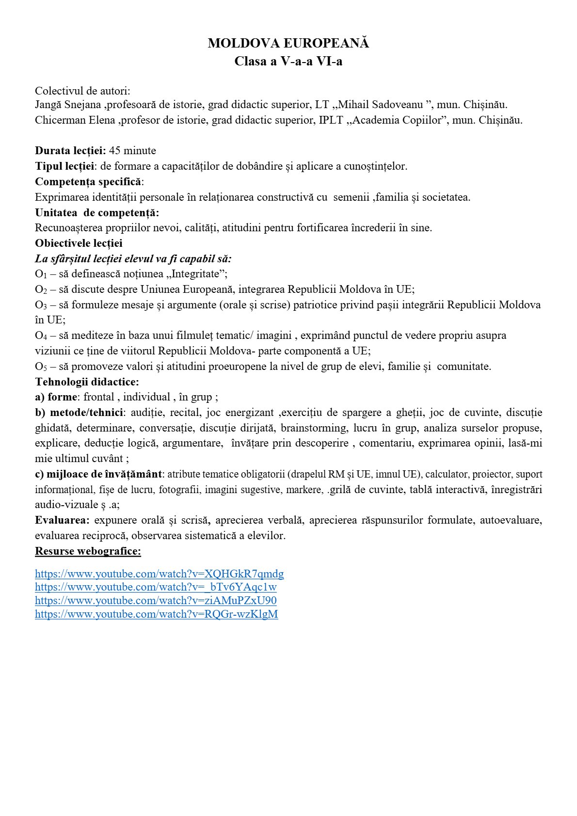 Moldova Europeană - Clasa a V-a-a VI-a (2023)